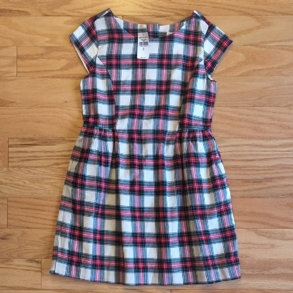 GAP kids, Capped Sleeve Plaid Dress, Size 8 NWT